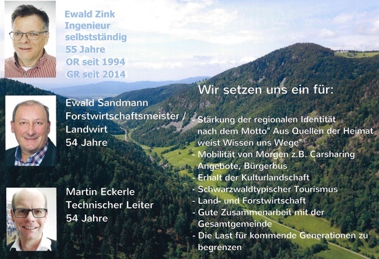 Kandidaten zur Ortschaftsratswahl Zastler 2019